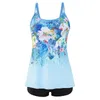 Stampa set di tankini floreali da bagno femminile con cortometraggi per boys pantaloncini estivi.