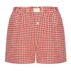 Women's Shorts Plaid Print Above Knee Length High-waisted Casual Streetwear Sleepwear For Comfort