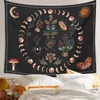 Tapestries Maanfase Tapijtwand hangende botanische hemelse bloemen hippie bloem tapijten slaapzaal decor sterrenhemel skycarpet