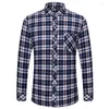 Chemises décontractées pour hommes Grands chemises à plaid brossé 6xl Flanelle 6xl Resiers sans fer.