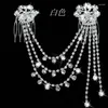 Haarclips Est Wedding Accessoires Bruidaal voor vrouwen Girls Sieraden Rood Shining Crystal Romantische Tassel Floral Combs Pins