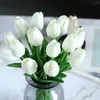 Flores decorativas 34 cm buquê artificial de tulip