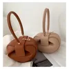 Evening Bags Sac A Main Luxury Designer Handbag Women Small Round Design Leather Hand Bag For 2024 Fashion Bowling Purse Clutches