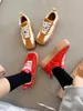 Casual Shoes 2024 Autumn Winter Cowhide Thick Sole Women Lightweight Sports Sneaker American Retro Square Head Colored