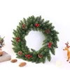 Decorative Flowers Berry Battery Operated Artificial Christmas Wreath For Front Door Warm White Lights Natural Wreaths Fast