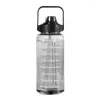 Bouteilles d'eau bouteille de sport 2000 ml de grande capacité en plastique gym gym de paille de paille de paille