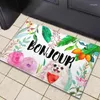 Carpets Stylish Tropical French Bienvenue Welcome Mat For Front Door Chic Bonjour Hello Rubber Doormat Floor Rug Carpet Hallway