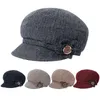 Ballkappen Leder für Frauen Retro Klassische Visorkappe Beret Hüte mit Blumenschnallen Frau Damen Kleinkind Girl Hut