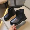 Boots Style Angleterre Autumn hiver pour enfants fille vintage noire brun fille cheville simple chaussure de bébé solide solide h02012