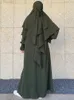 Duas camadas khimar roupas islâmicas Triângulo longo Hijab Sconhab Dubai Turk Mullim muçulmano lenço de cabeça Ramadã Eid Hijabi Niqabno Dress 240402