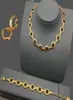 Luxueux résine époxy bijoux femmes collier de chaîne épais bracelet boucles d'oreille banshee portrait 18k plaque d'or bijoux de créateurs vnbr 40035963458