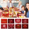 Table Mats imperméables Red Christmas Placemats 32 x 21 cm Hiver Flakes Snowflakes Holiday Washable Kitchen Accessoires ACCESSOIRES