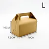 Gift Wrap 10PCS Mousse Cake Box Handle Craft Candy Kraft Paper Home Packaging Baking Boxes Wedding Party Favors Birthday