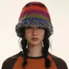 Berretti autunno e inverno pescatore cappello alla moda tutta la partita mantieni le signore del colore del filo di lana del filo di lana calda