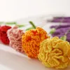 Decorative Flowers Handmade Simulation Bouquet Carnation Flower Branch Knitted Yarn Hand-knitted Braided Carnations Home Decoration