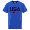 Vintage USA Flag Street Print Male T Shirts Hip Hop Street Tshirt Summer Casual Cotton Tops Large Size Breattable Tee Clothes 240412