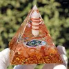 Decorative Figurines Explosive Crystal Crushed Stone Pyramid Home Resin Drop Glue Handicraft Tabletop Decoration