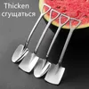 Spoons 2/4PCS Thicken Coffee Spoon Tea-spoon Cutlery Set Stainless Steel Retro Iron Shovel Ice Cream Scoop Creative