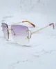 Big C Square Sunglasses Men Rimless Carter Purple Vintage Driving Shades Eyewear Carters METAL Designer Słońce 2722718