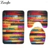 Bath Mats Zeegle 3Pcs Microfiber Bathroom Rug Set Absorbent Mat Doormat Non-slip Toilet Shower Foot Pad Lid Cover