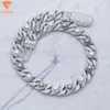 2023 Nieuwe aankomst mode -sieraden 18 mm 925 Sterling zilveren hiphop heren parel ketting ijs uit vvs moissaniet Cubaanse ketting