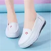 Casual schoenen 2024 Cowhide Wedge White Women's Comfortable Light Slip-on Fashion Flats Zapatos de Mujer