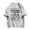 Mens Tshirt Magikarp Printed Short Sleeve Summer Japanese Kanji Funny Fish Street TShirt Oversized Tee Men Clothes 240411