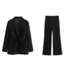 PB ZA Womens Style With Waist Closing Dress Blazer High Straight Suit Pants Twopiece Set 240403