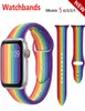 2020 Apple Watch Band 44mm 42mm Iwatch 시리즈 5 4 3 2 1 팔찌 40mm 38mm Pulseira Smart Watchfre3088537 용 New Rainbow Silicone Strap