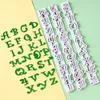 Bakning formar feiskoo 4st/set bokstäver kök fondant mögel plast alfabet nummer set cookie cutter cake dekorera verktyg