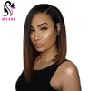 Bruin ombre Human Hair Full Lace Wig Virgin Indian Hair Asymmetrische korte Bob Lace Front Pruik voor Africa America Women8907611