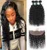 Brazilian Water Wave Bundles With Frontal Top Quality Peruvian Malaysian Remy Human Hair Weave 3 Bundles With 134 Lace Frontal We8861056
