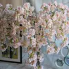Decorative Flowers Artificial Cherry Blossoms Garland Rattan Hanging For Wedding Decoration DIY Party Home Garden Christmas