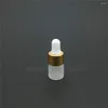 Förvaringsflaskor 100 st 1 ml frostat glas dropparflaska 1cc mini injektion med pipett hög kvalitet