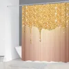 シャワーカーテンカーテンゴールデンドリーム3Dプリンティングバスポリエステル防水バスルームの家の装飾180x180cm