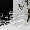 Decorative Plates Modern Transparent Acrylic S Shaped Corrugated Wine Rack Ornament For Showroom Sales Office Kitchen Table Soft Decor