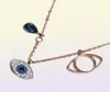 2019 Classic Evil Eye Colar Jewelry for Women Girls Jewelry Set Gift Silver Rose Gold 2Colors 925 Sterling Silver Plated8899255