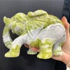 Figurines décoratives 2kg Big Stone Crystal Crystal Natural Serpentine Jade Jadeite Quartz Grand Rock Elephant Figurine Carving House Decorations