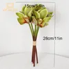 Dekoratif Çiçekler 6pcs/Lot Simüle Çiçek 3D Baskı Cymbidium Yapay Ev El Tablo dekorasyonu küçük saksı bitkisi