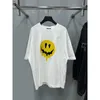 High quality designer clothing BLCG Melting Smiling Face Printed T-shirt Classic Abstract Couple Round Neck Short Sleeve