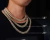 KRKCCO 18mm 20 -Zoll 14K Gold Herren Hip Hop Diamond Schmuck Kubanische Verknüpfungskette Halskette