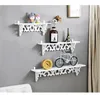 Dekorativa plattor Punch-Free Butterfly Flower Stand Organizer Hem Hanging Wall Hyllor Hyllra rack Display förvaringsprydnadshållare Hanger