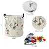 Laundry Bags Cute Bird Electric Light Illustration Dirty Basket Foldable Home Organizer Clothing Kids Toy Storage