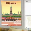 Tapestries Travel City Paris Petra Osaka Oslo Ottawa Tapestry Wall Hange Art Room Decor Decor審美的な寝室の背景