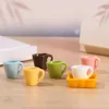 Tazze di piattini da 20 pezzi simulazione tazza di caffè espresso cucina accessori da gioco da gioco mini in resina da tè bambino in miniatura