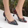 Chaussures habillées 2024 Spring Women's Fancy Stiletto Talons Fashion Pointy Elegant Party Office Wedding Taille 34-50