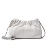 Hobo 2024 Trend Chain Armpit Bag Premium Cloud Pleated Cowhide Crossbody Golden Ball Women's