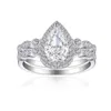 Anneaux de cluster Wong Rain 925 argent sterling 1.5 cmt Piche Cut Lab Sapphire Rague de pierre précieuse en diamant haut en carbone pour femmes bijoux Générations de mariage