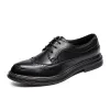 Botlar Brogue Shoes Erkekler Resmi İtalyan marka iş ayakkabıları Erkek Oxford Deri coaffeur kahverengi elbise Zarif Ayakkabı Erkekler Erkek Ayakkab