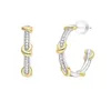 French New Forest Light Luxury Style Two Tone Knot C-formade örhängen Fashionabla och eleganta elegansörhängen